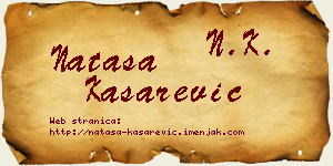 Nataša Kašarević vizit kartica